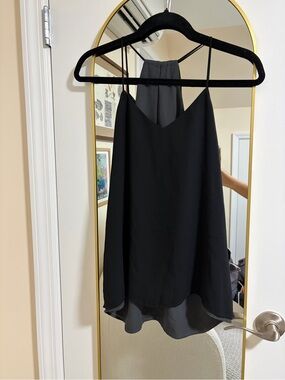 Reversible Black / Gray Women's V-Neck Spaghetti Strap Tank Top